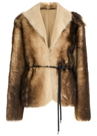 Arma Dina Reversible Shearling and Leather Jacket Light Brown