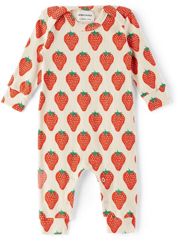 Photo: Bobo Choses Baby Off-White Strawberry All-Over Jumpsuit