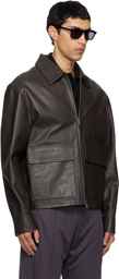 Courrèges Brown 2-Pocket Leather Jacket