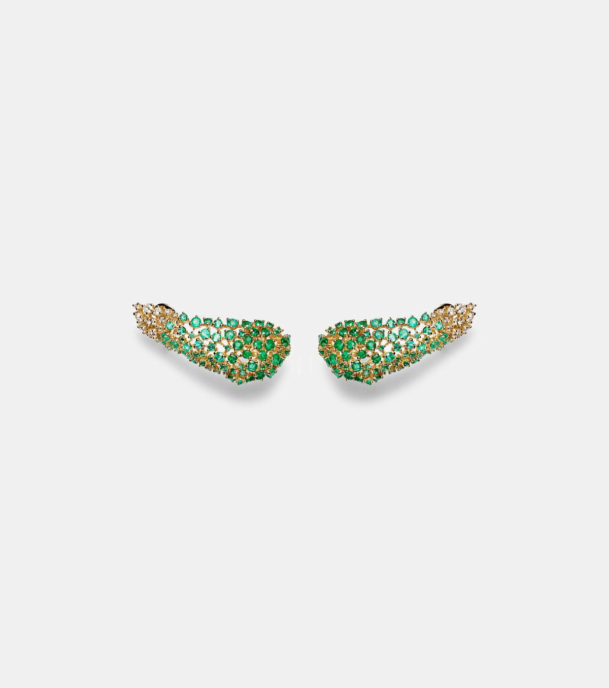 Ananya Scatter 18kt gold earrings with emeralds and diamonds