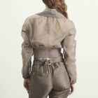 Rick Owens Women's Dracucollar Cropped Bomber Jacket in Dust