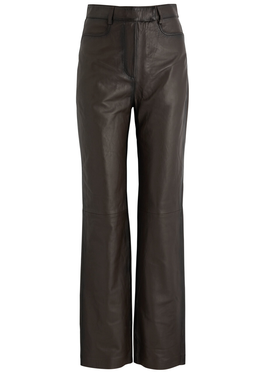 Remain BY Birger Christensen Straight-leg Leather Trousers Brown