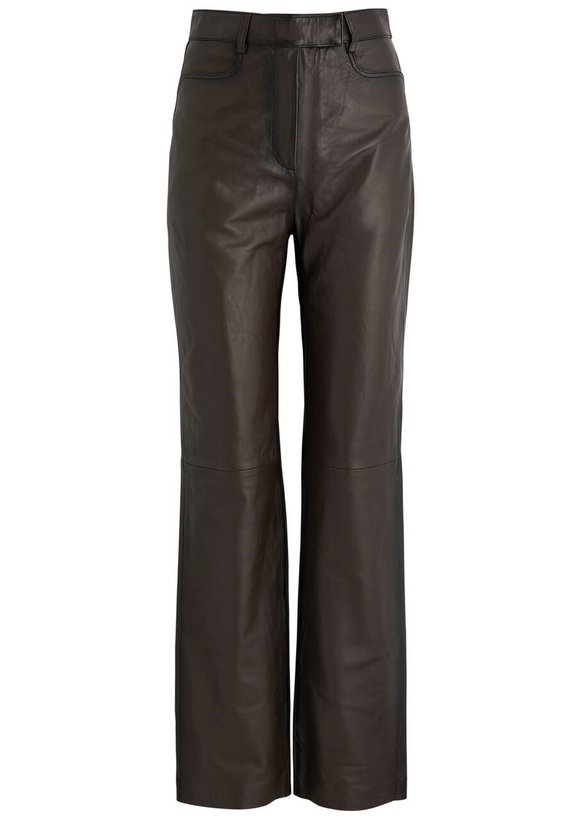 Photo: Remain BY Birger Christensen Straight-leg Leather Trousers Brown