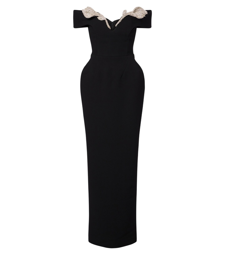 Photo: Rachel Gilbert Oscar off-shoulder crêpe corset gown