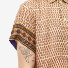 Bode Men's Micro Fleur Short Sleeve Shirt in Gold Multi