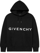 GIVENCHY - Logo-Embroidered Cotton-Jersey Hoodie - Black