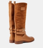 See By Chloé Anim suede-trimmed leather knee-high boots