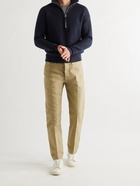 TOM FORD - Slim-Fit Ribbed Cashmere and Wool-Blend Half-Zip Sweater - Blue