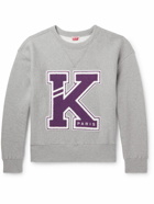 KENZO - Logo-Appliquéd Cotton-Jersey Sweatshirt - Gray