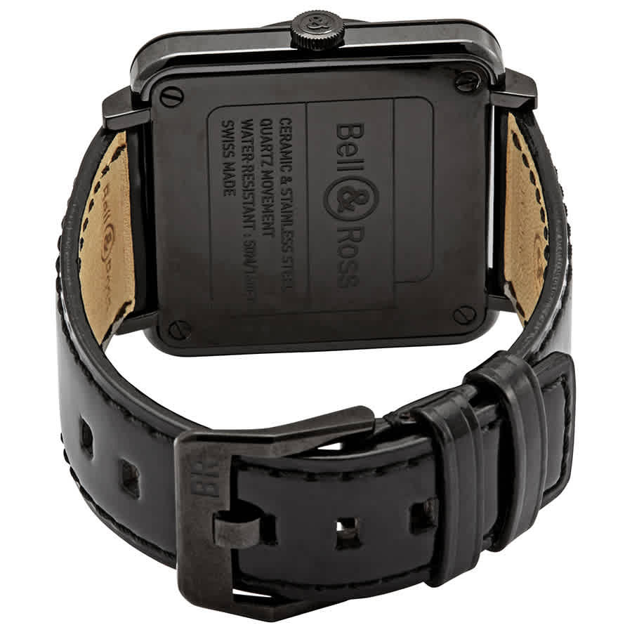 Bells and Ross Quartz Black Dial Watch BRS98-BCS-00807