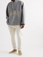 FEAR OF GOD - Logo-Flocked Cotton-Blend Jersey Half-Zip Sweatshirt - Gray