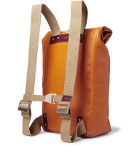 Brooks England - Pickwick Large Leather-Trimmed Coated Cotton-Canvas Backpack - Orange