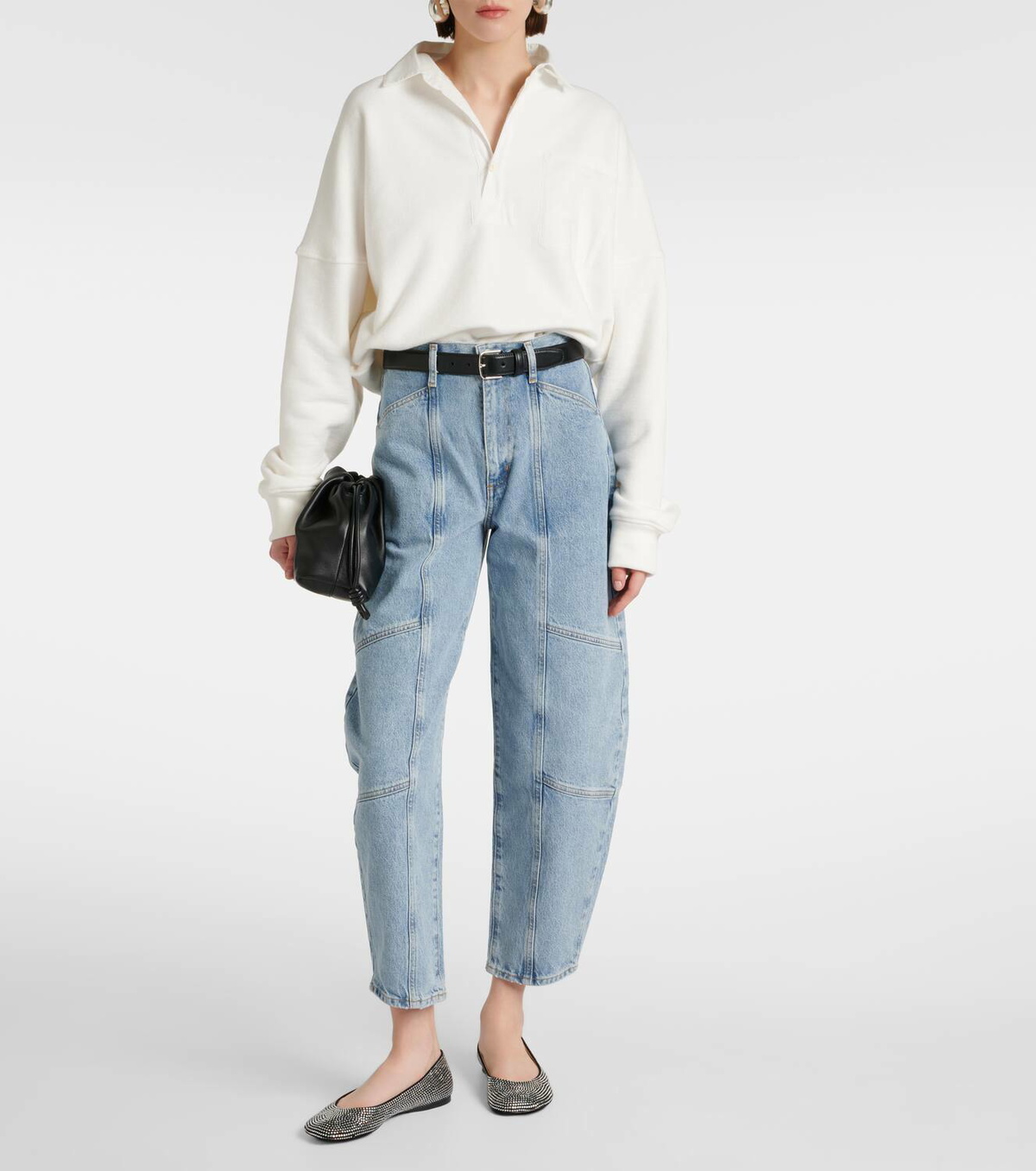 【関税込み】AGOLDE ホワイト Mara ジーンズ Agolde Mara high-rise barrel-leg jeans AGOLDE