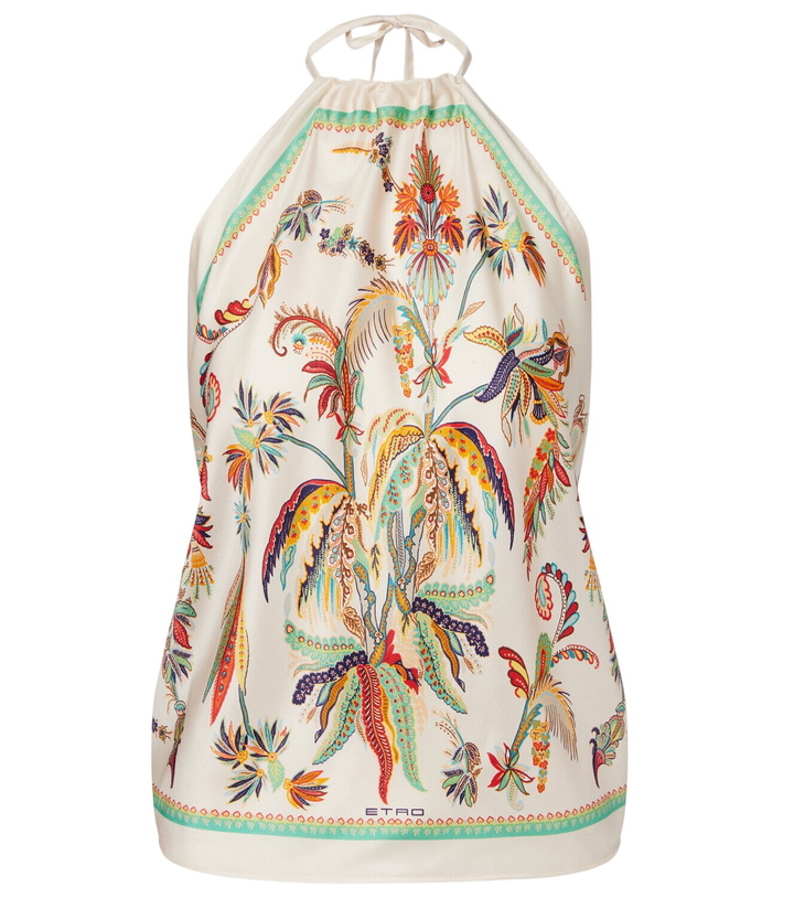 Photo: Etro Printed halterneck silk top
