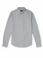 Club Monaco - Button-Down Collar Striped Cotton-Poplin Shirt - Blue