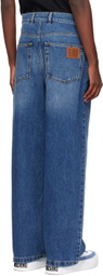 Moschino Blue Pleated Jeans