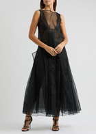 16 Arlington Morfyd Sheer Organza Midi Dress Black 6 (UK6 / XS)