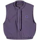 Acne Studios Osalo Heat Change Padded Face Vest in Black/Lilac Purple