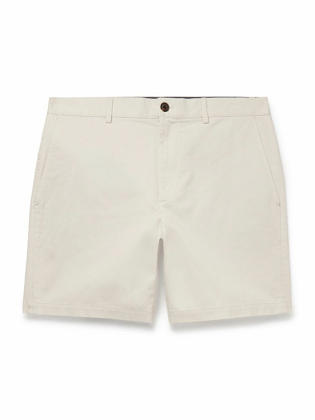 Photo: Club Monaco - Baxter Slim-Fit Cotton-Blend Twill Shorts - Neutrals