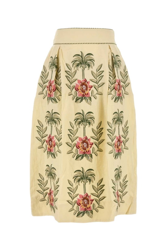 Photo: Farm Rio Cream Linen Blend Skirt