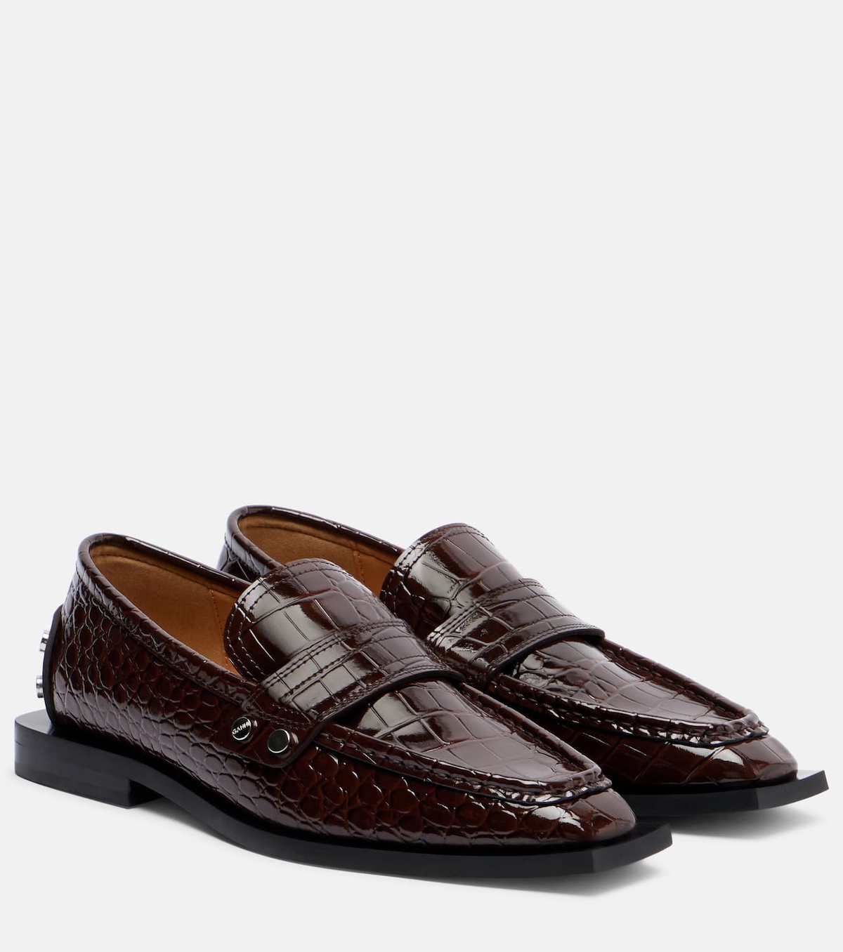 Ganni Studs faux leather loafers