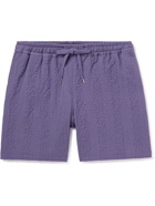 A Kind Of Guise - Volta Straight-Leg Stretch-Cotton Seersucker Drawstring Shorts - Purple
