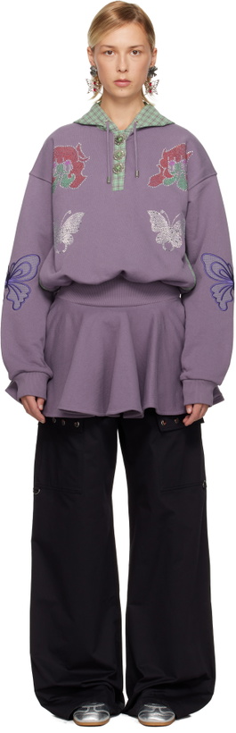 Photo: Chopova Lowena Purple Quimby Hooded Midi Dress