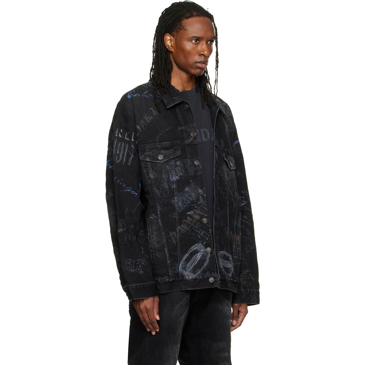 Balenciaga Black Oversized Denim Jacket