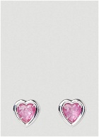Heart Stone Earrings in Pink