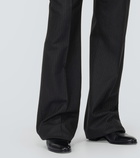 Saint Laurent Striped mid-rise wool flared pants