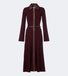 Simkhai Ismelle belted ribbed-knit shirt dress