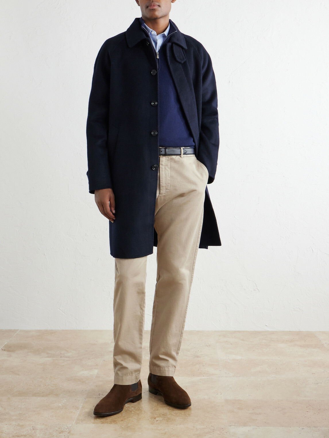 Hartford - Craig Double-Faced Wool-Blend Coat - Blue
