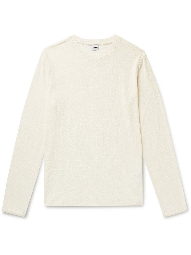 Photo: NN07 - Clive Waffle-Knit Cotton and Modal-Blend T-Shirt - White