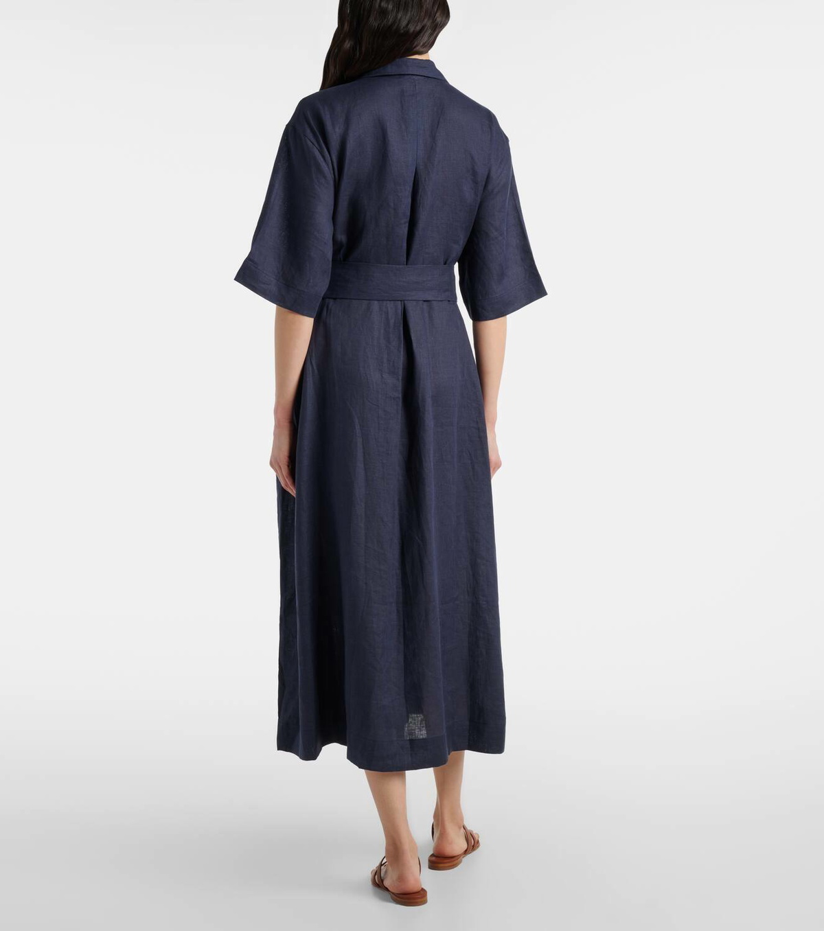 Asceno Larnaca linen midi dress