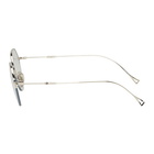 Issey Miyake Men Silver and White Pant V Sunglasses