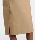 Tod's Tie-detail coated cotton midi skirt