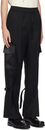 The World Is Your Oyster Black Cinched Cargo Pants
