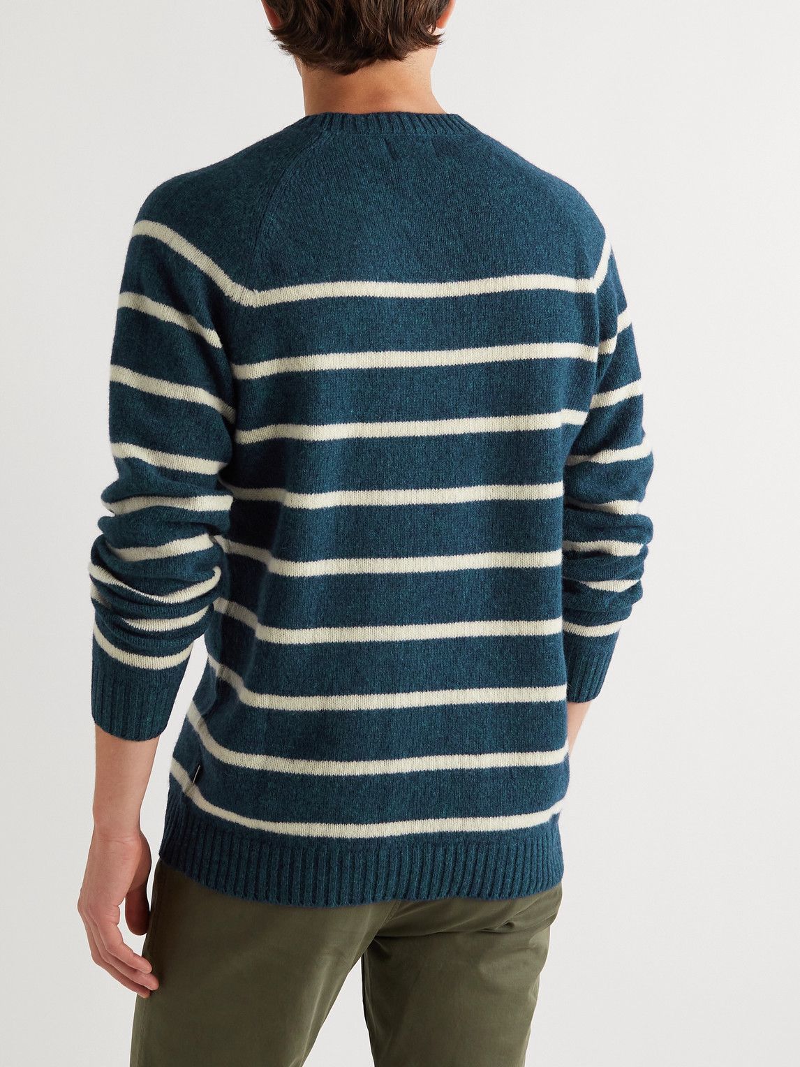 NN07 Navy Nathan Striped Wool online Crewneck Sweater Size XL