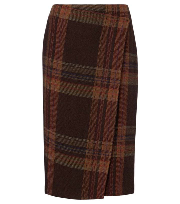 Photo: Polo Ralph Lauren Plaid wool-blend midi skirt