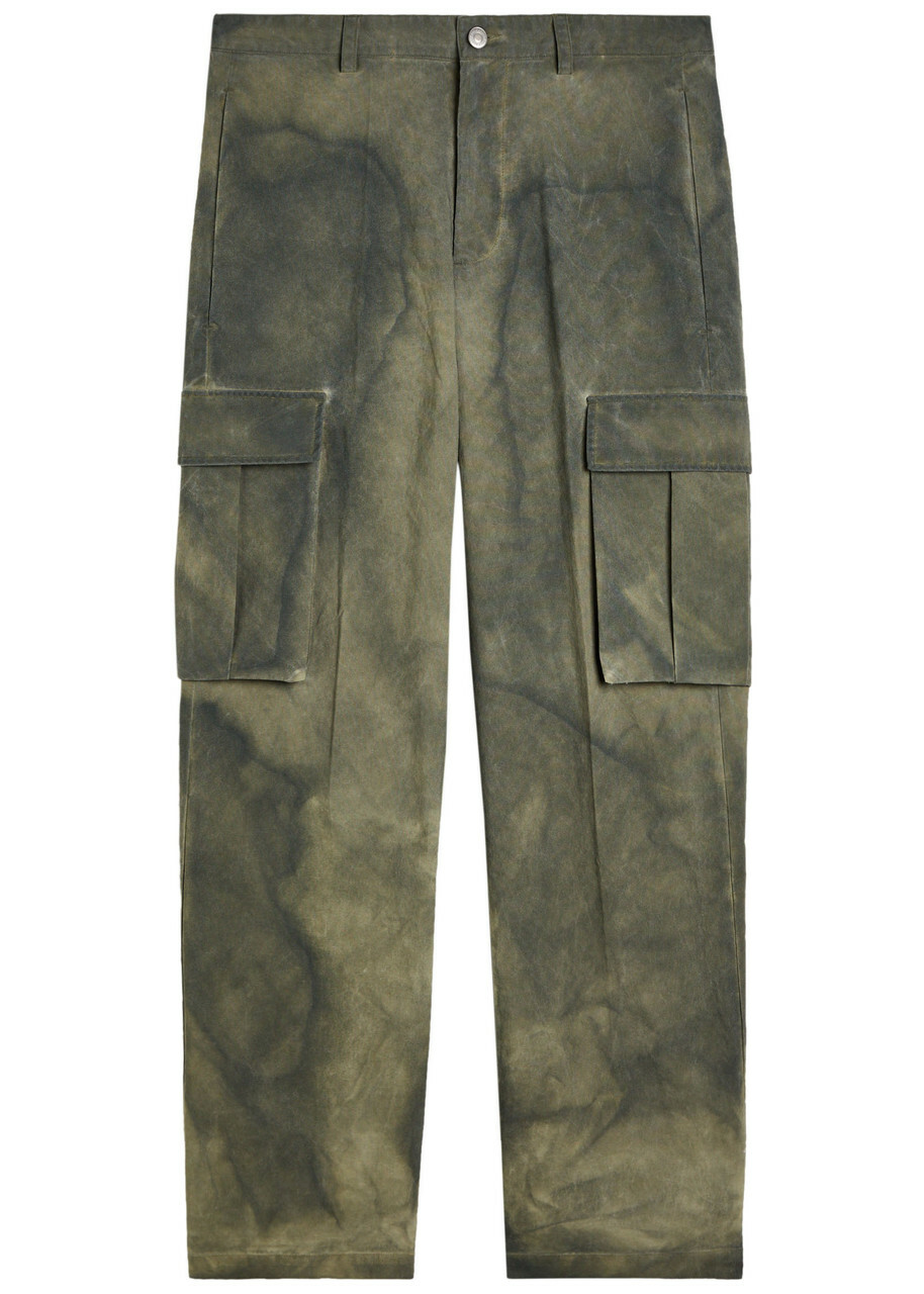 Cole Buxton Washed Straight-leg Cargo Trousers Khaki