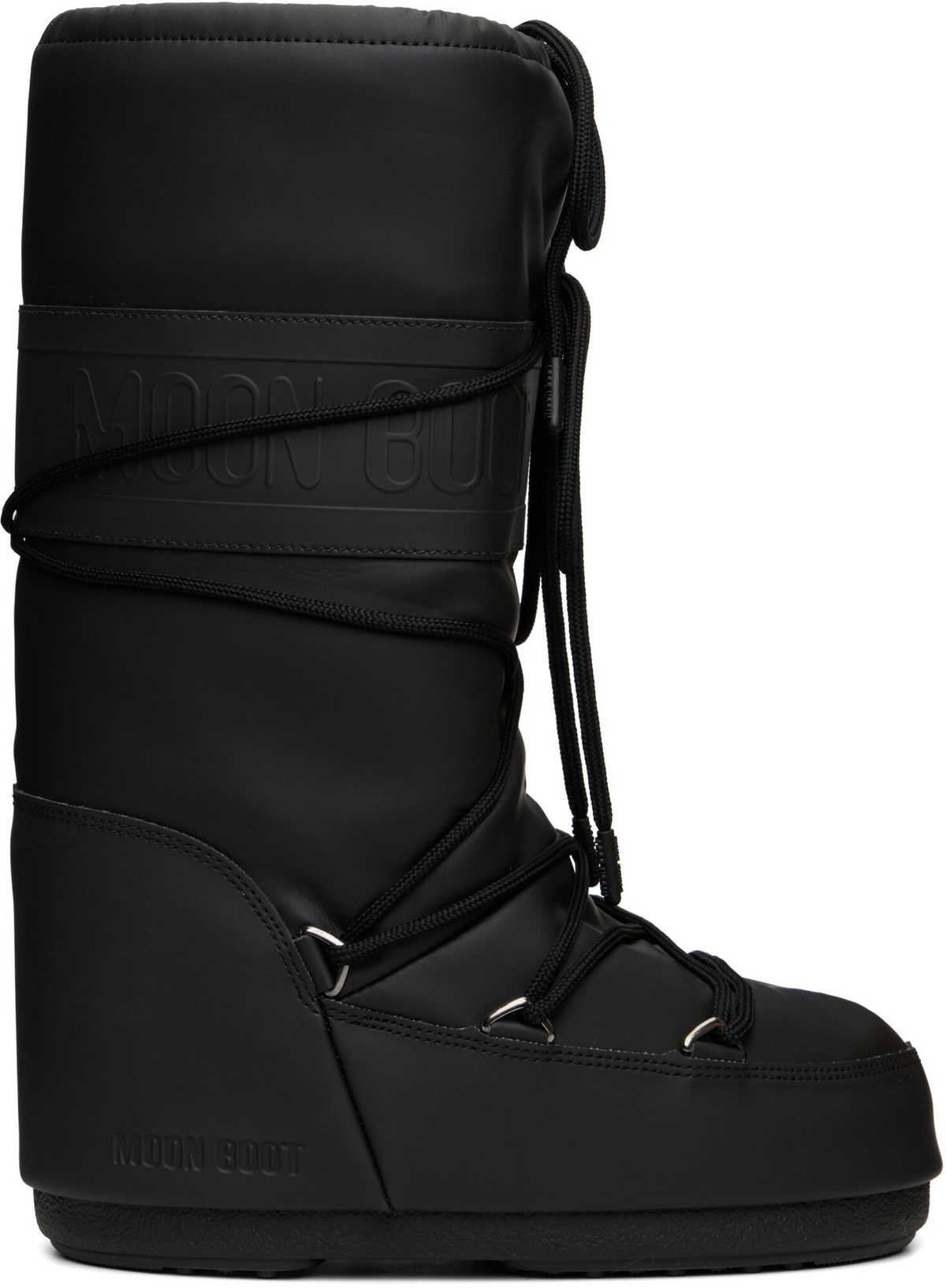 Moon Boot Black Icon Rubber Boots