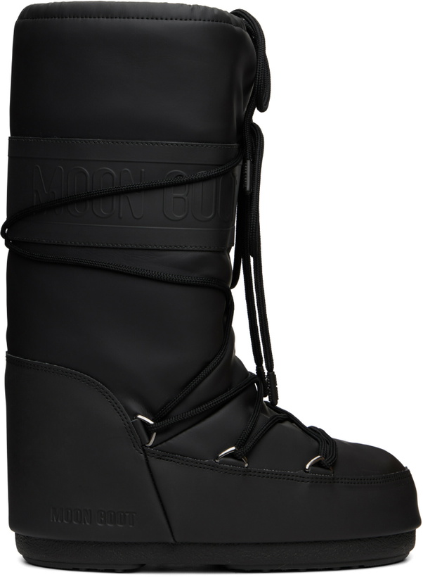 Photo: Moon Boot Black Icon Rubber Boots