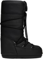 Moon Boot Black Icon Rubber Boots