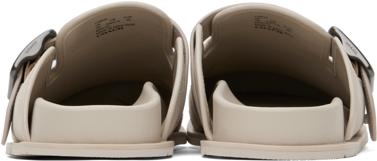 Coach 1941 Taupe Buckle Clogs