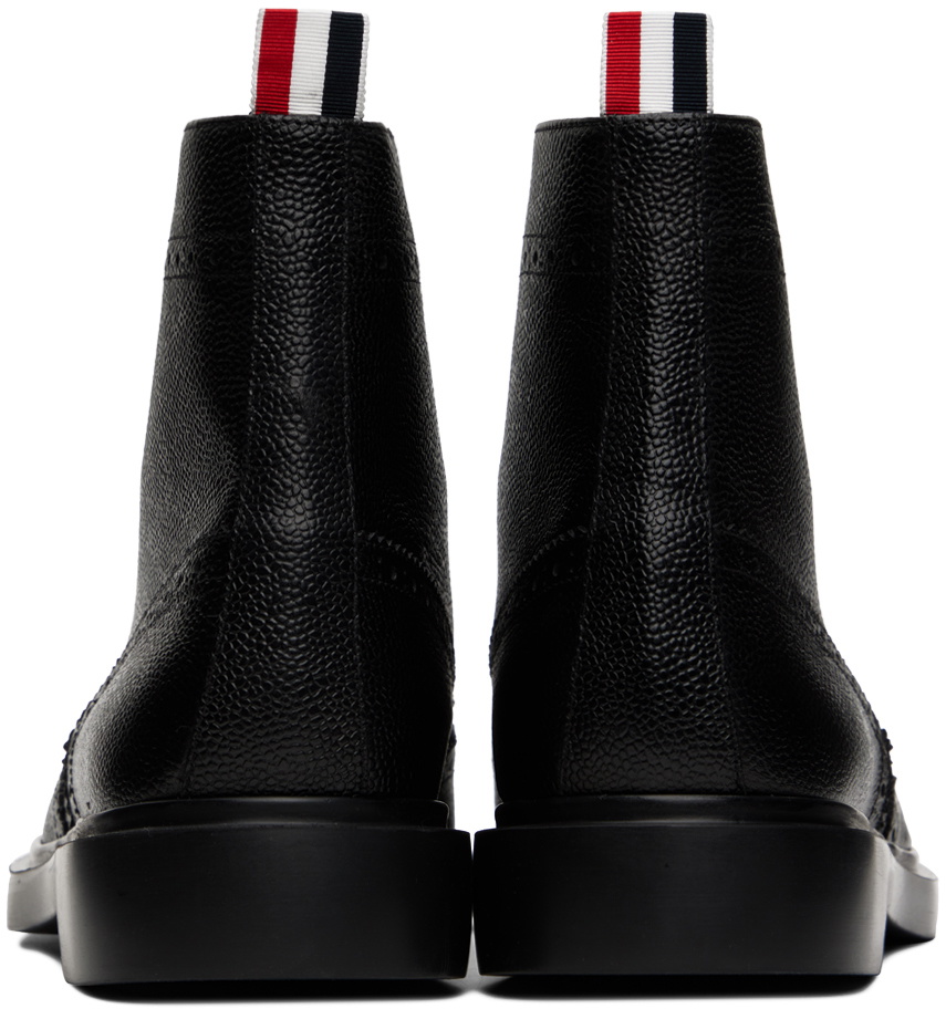 Thom Browne Black Classic Wingtip Boots