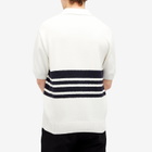 Palmes Men's Panel Knit Polo Shirt in Off-White