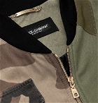 Dolce & Gabbana - Logo-Appliquéd Patchwork Cotton-Canvas Bomber Jacket - Men - Green