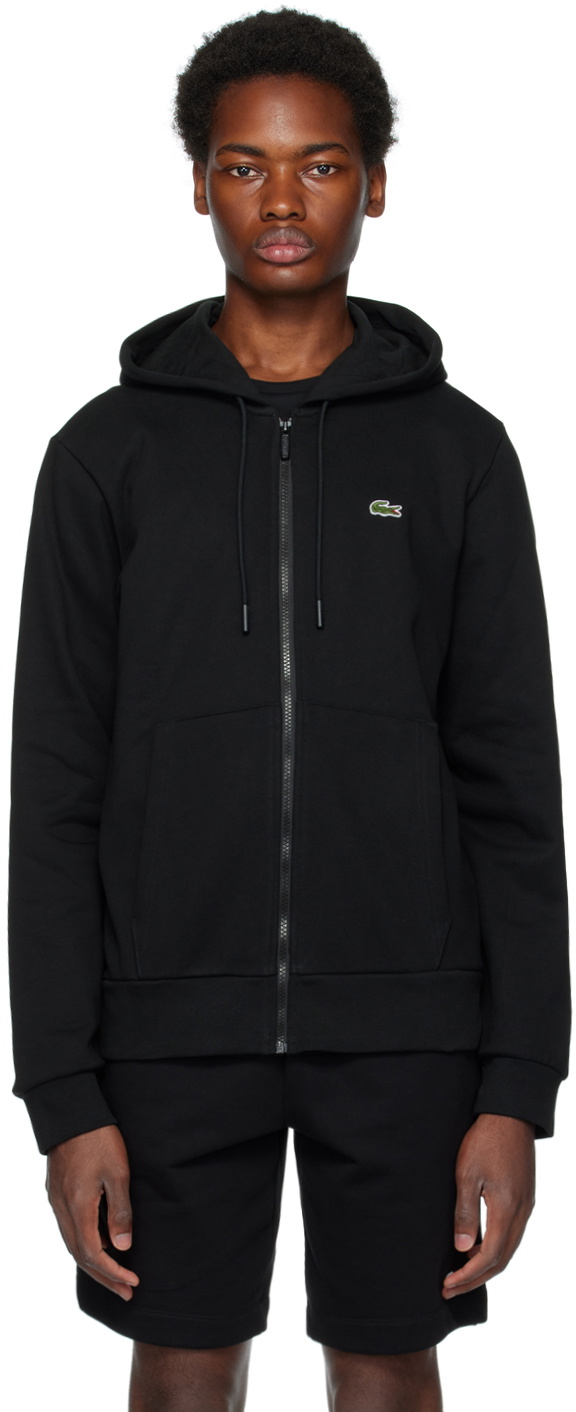 Lacoste black best sale zip up hoodie