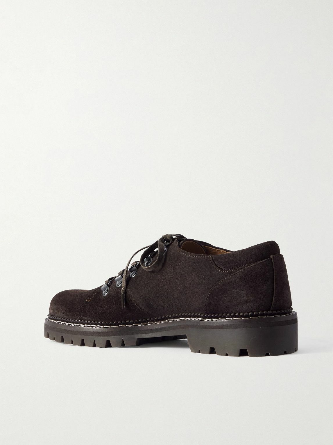 Mr P. - Suede Derby Shoes - Brown