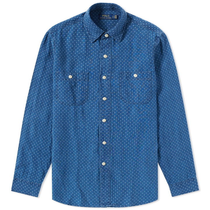 Photo: Polo Ralph Lauren Star Print Work Shirt Blue